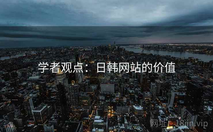 学者观点:日韩网站的价值