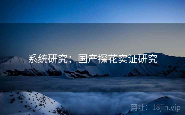 系统研究:国产探花实证研究 系统研究:国产探花实证研究