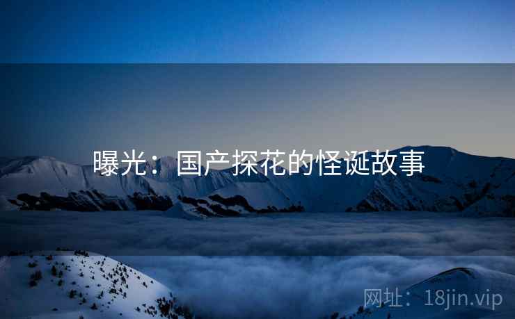 曝光:国产探花的怪诞故事