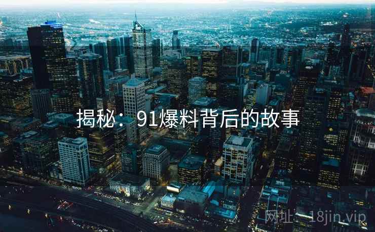 揭秘:91爆料背后的故事