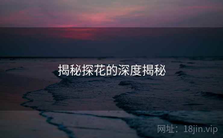 揭秘探花的深度揭秘 揭秘探花的深度揭秘