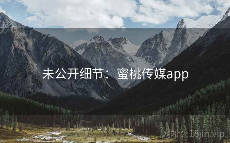 未公开细节：蜜桃传媒app